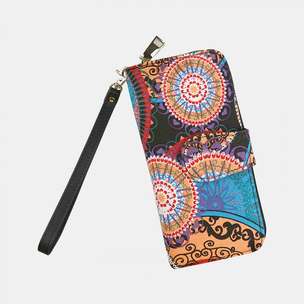 Women Canvas Bohemian Style Printing Long Clutch Purse Wallet Women Canvas Bohemian Style Printing Long Clutch Purse Wallet