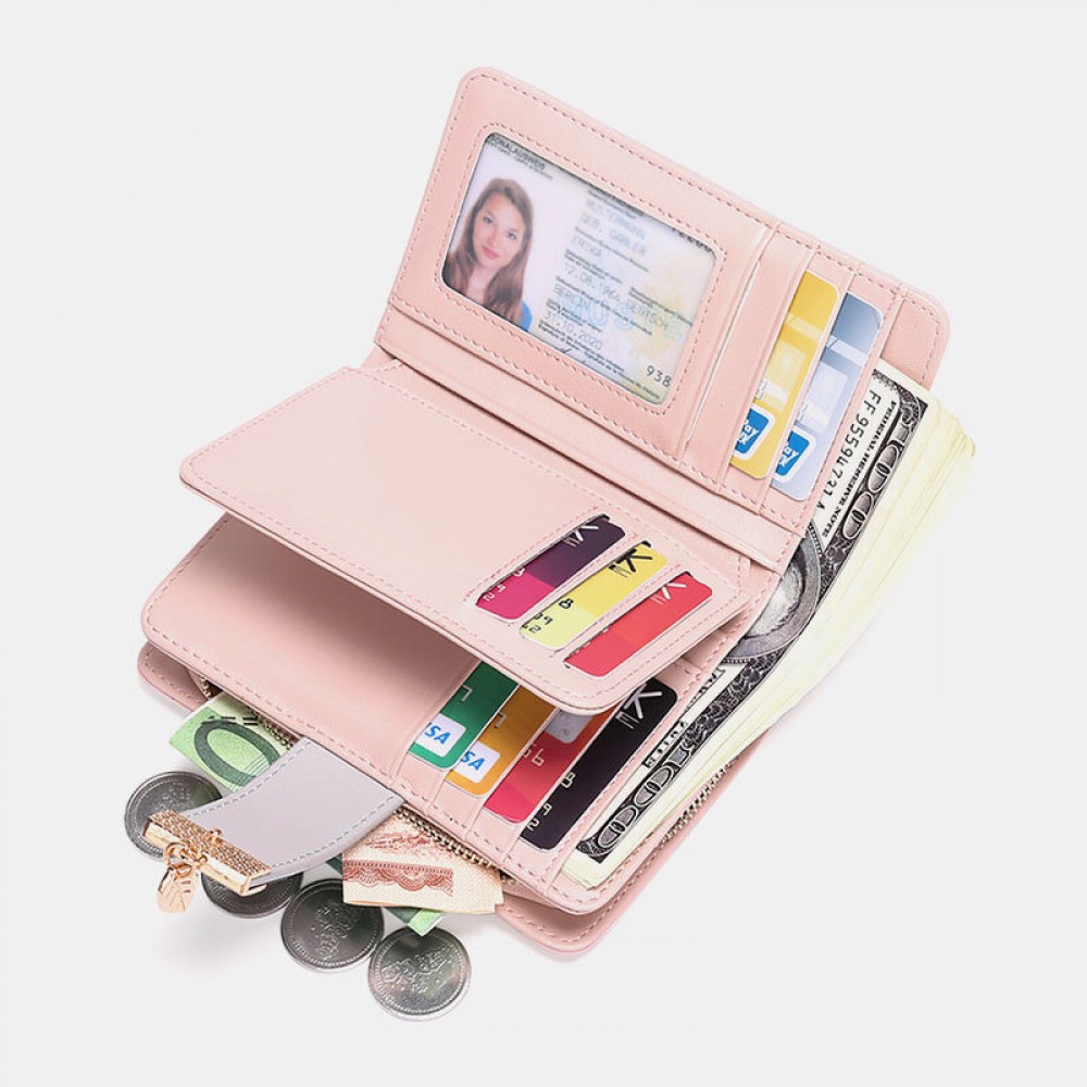 Women Genuine Leather RFID Anti Theft Multi-slots Bifold Wallet Purse Clutches Bag Women Genuine Leather RFID Anti Theft Multi-slots Bifold Wallet Purse Clutches Bag