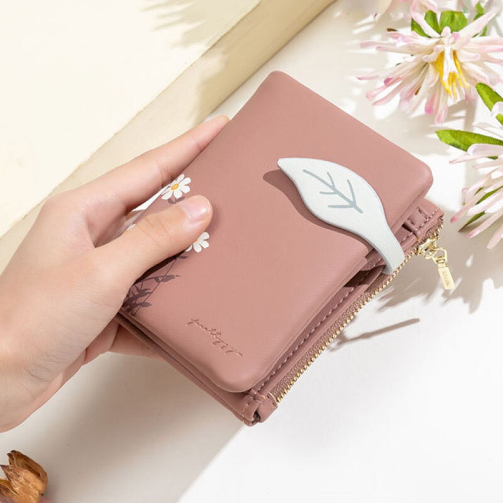Women PU Leather Floral Printing Casual Mini Easy Carry Money Clip Card Holder Wallet Women PU Leather Floral Printing Casual Mini Easy Carry Money Clip Card Holder Wallet