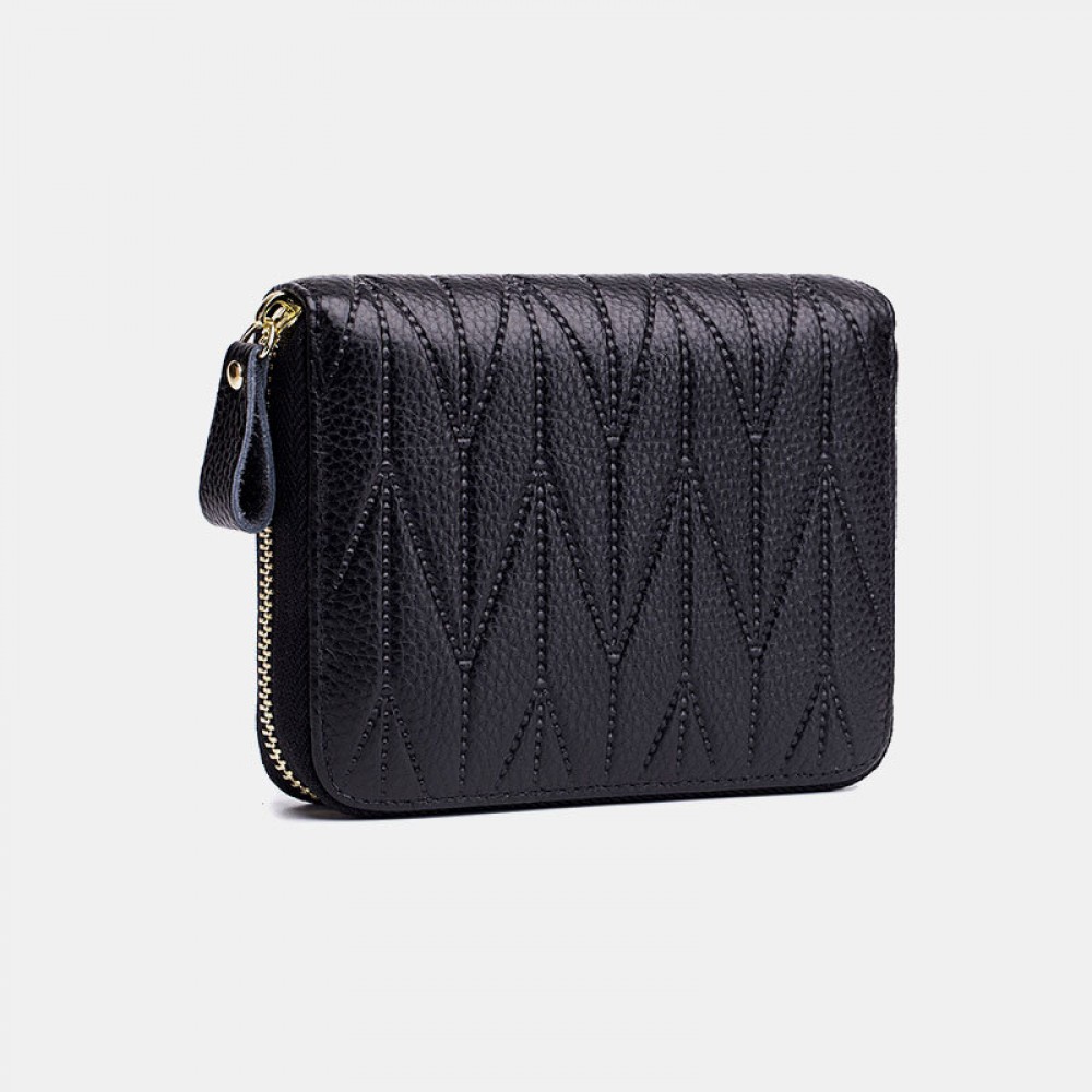 Women Genuine Leather RFID Multifunction Multi Card Slot Travel Small Wallet Women Genuine Leather RFID Multifunction Multi Card Slot Travel Small Wallet
