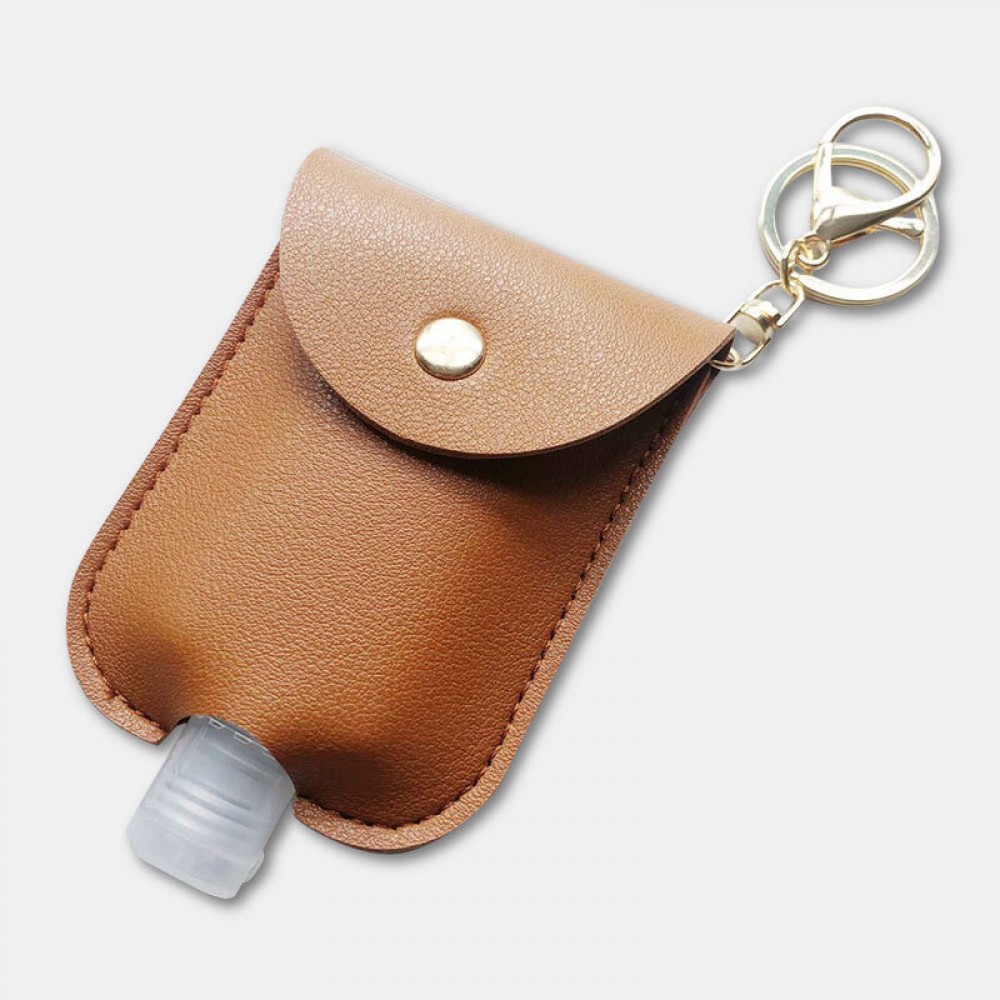 Women Faux Leather Casual Portable Hand Sanitizer Bottle Keychain Travel Pendant Bag Accessory Women Faux Leather Casual Portable Hand Sanitizer Bottle Keychain Travel Pendant Bag Accessory