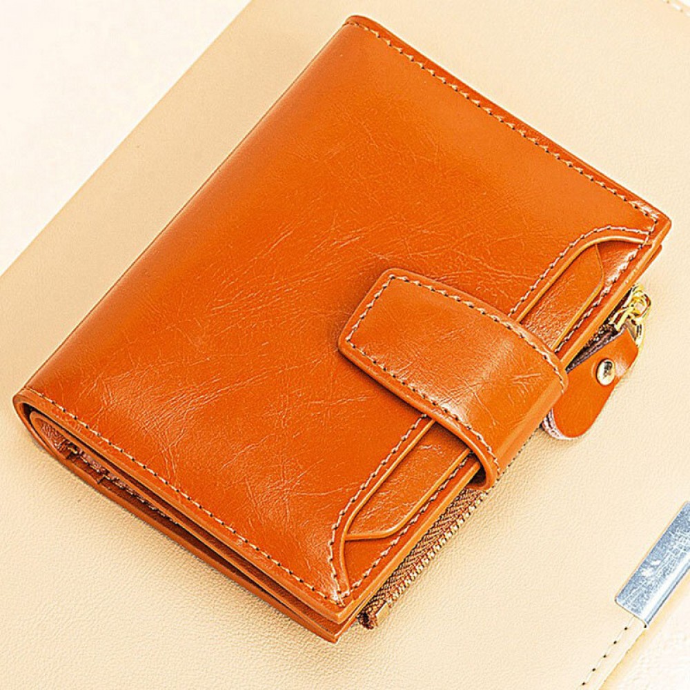 Women Genuine Leather Bifold Short RRFID Anti-magnetic Wallet 17 Card Slot Card Case Coin Purse Women Genuine Leather Bifold Short RRFID Anti-magnetic Wallet 17 Card Slot Card Case Coin Purse