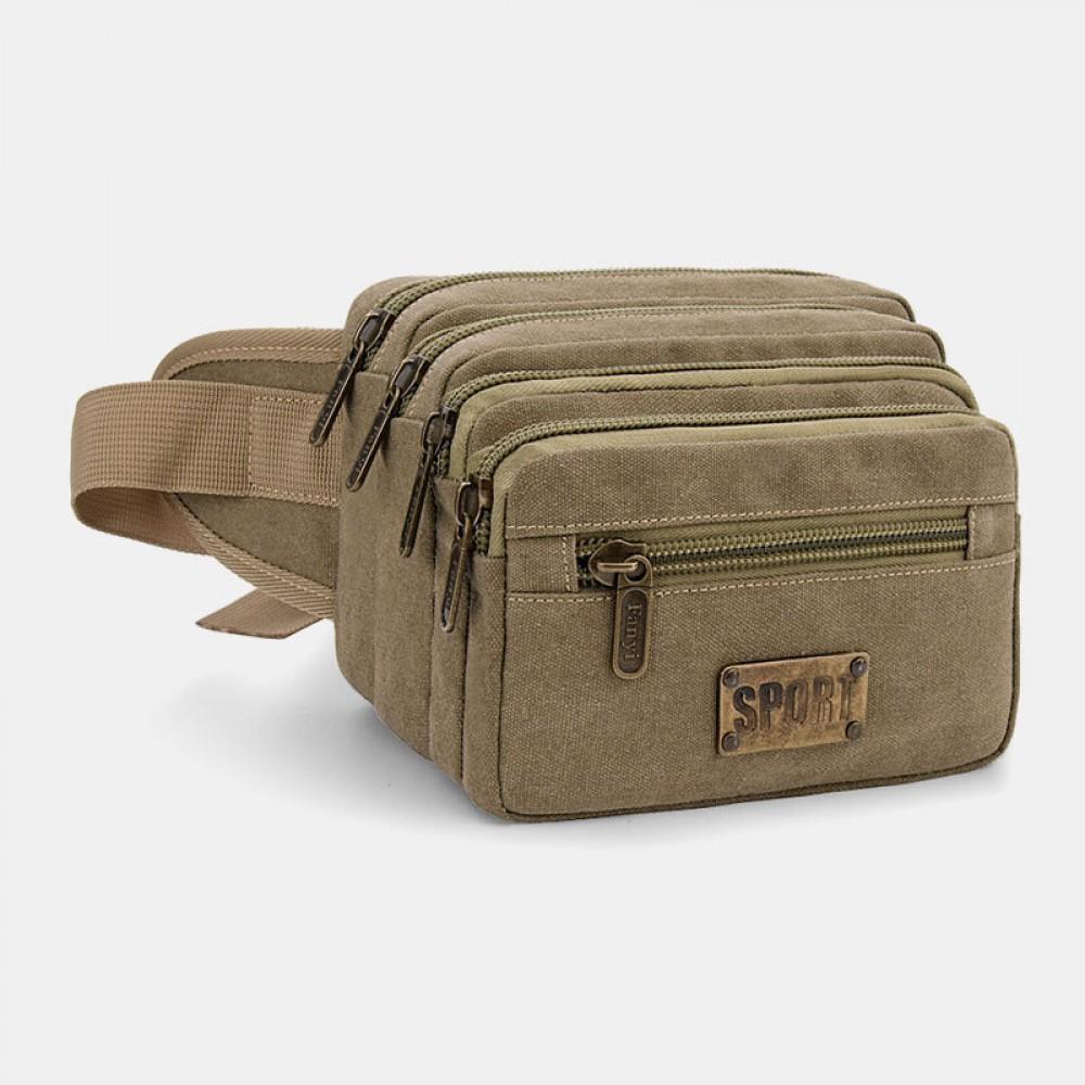 Men Waterproof Multi-pocket Waist Bag Canvas Large Capacity Multi-purpose Phone Bag Chest Bag Crossbody Bag Shoulder Bag Men Waterproof Multi-pocket Waist Bag Canvas Large Capacity Multi-purpose Phone Bag Chest Bag Crossbody Bag Shoulder Bag