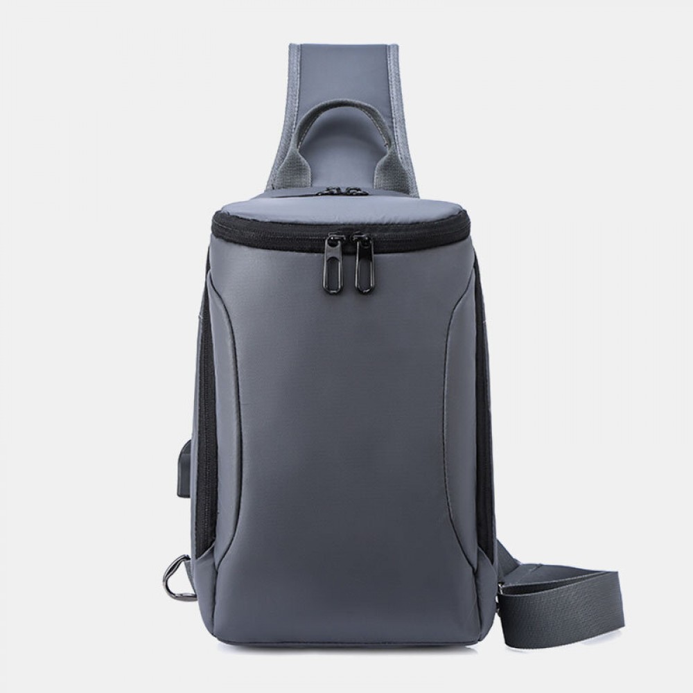 Men Oxford USB Charging Anti-Theft Chest Bag Versatile Large Capacity Waterproof Night Reflective Strip Design Crossbody Bags Men Oxford USB Charging Anti-Theft Chest Bag Versatile Large Capacity Waterproof Night Reflective Strip Design Crossbody Bags