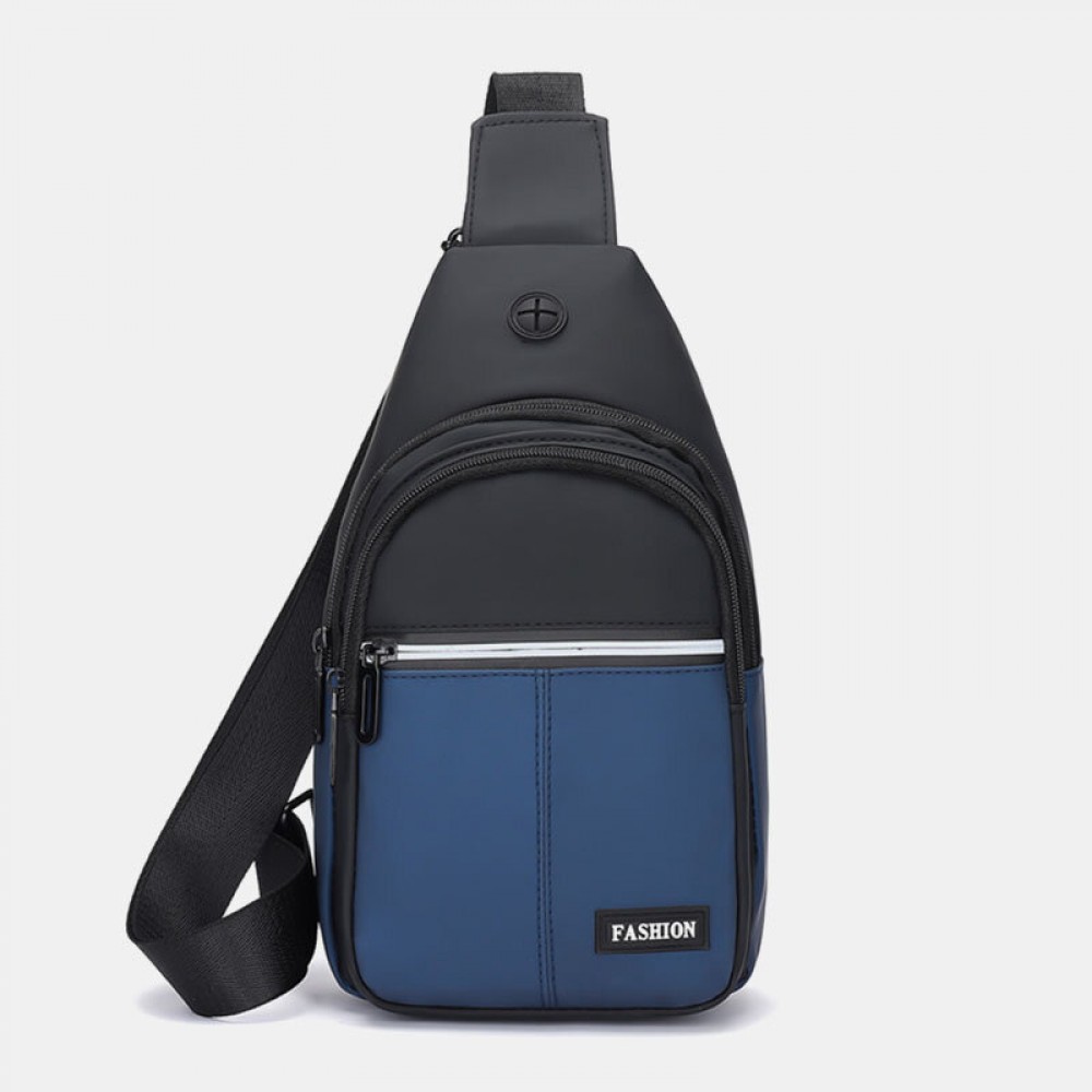 Men Waterproof Wear-resistant Chest Bag Casual Oxford Headphones Hole Crossbody Bags Shoulder Bag Men Waterproof Wear-resistant Chest Bag Casual Oxford Headphones Hole Crossbody Bags Shoulder Bag