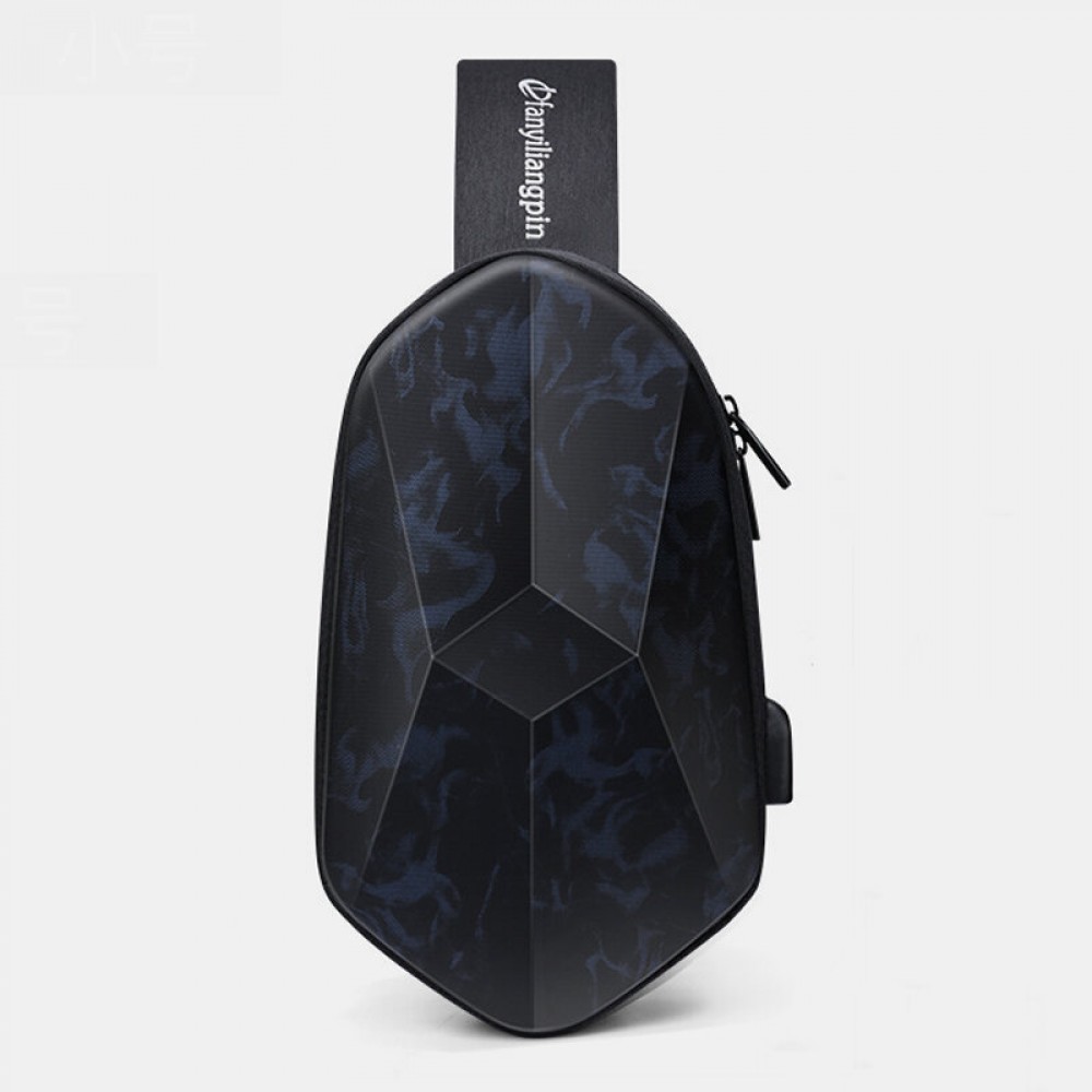 Unisex Classic 3D Rhombus Design USB Charging Chest Bag Multi-pockets Waterproof Wearable All-match Full Texture Crossbody Bags Unisex Classic 3D Rhombus Design USB Charging Chest Bag Multi-pockets Waterproof Wearable All-match Full Texture Crossbody Bags