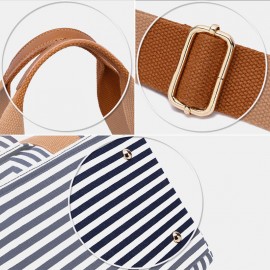 Men Canvas Stripe Pattern Large Capacity Handbag Crossbody Shoulder Bag Travel Bag